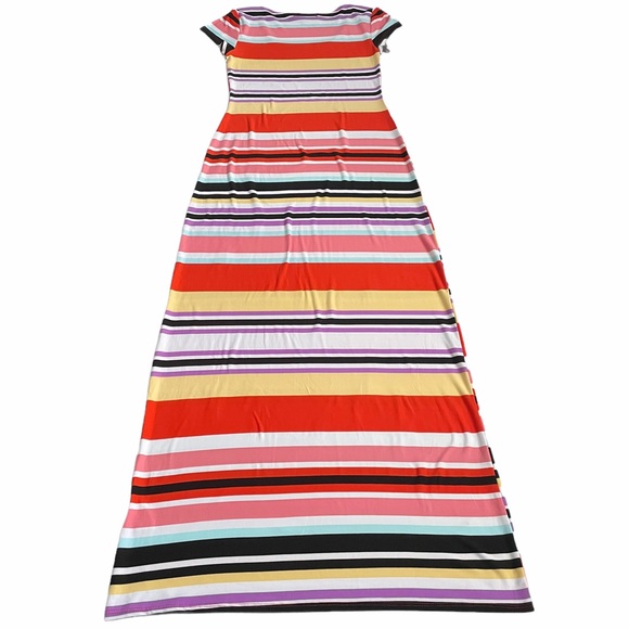 Derek Heart Vibrant Striped Maxi Dress (SZ M) - Picture 2 of 8